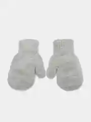 Серый варежки детские, двойные, шерсть, 13 р, 3-4 года
