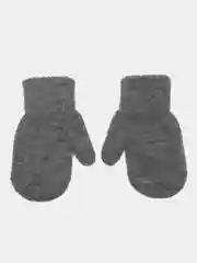 Серый варежки детские, двойные, шерсть, 13 р, 3-4 года