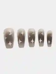 Алый накладные ногти с дизайном 24 штуки с клеем для ногтей, новогодние