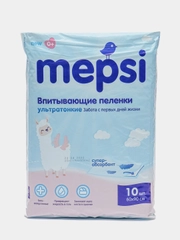 Пеленки детские ультратонкие с абсорбентом Mepsi 60*90, 10 штук в упаковке, 0540