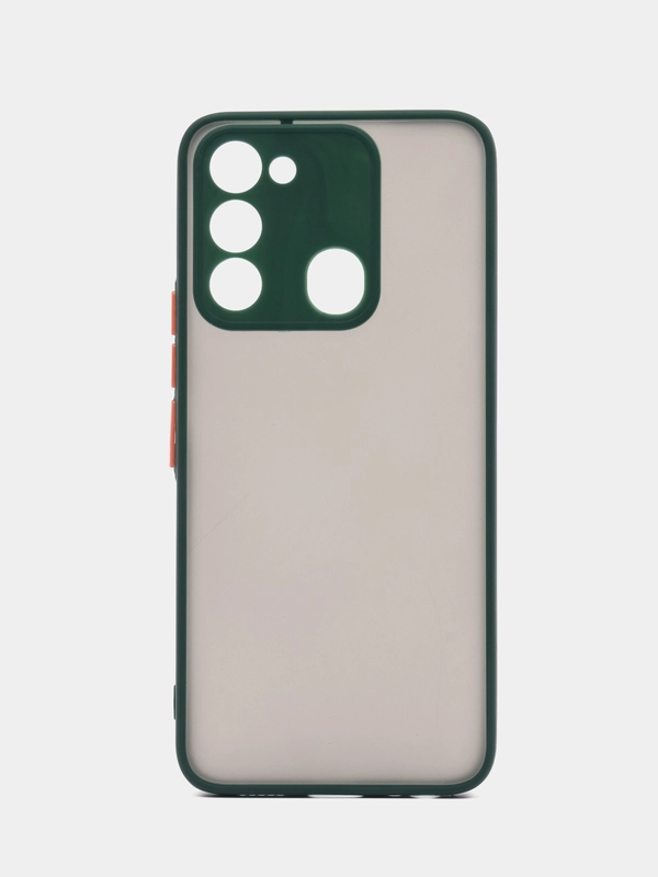 Чехол пластиковый для Tecno Spark GO 2022 / Tecno Spark 8C матовый, с цветными кнопками