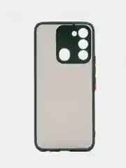 Красный чехол пластиковый для Tecno Spark GO 2022 / Tecno Spark 8C матовый, с цветными кнопками