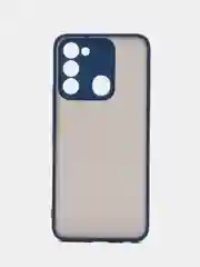 Синий чехол пластиковый для Tecno Spark GO 2022 / Tecno Spark 8C матовый, с цветными кнопками