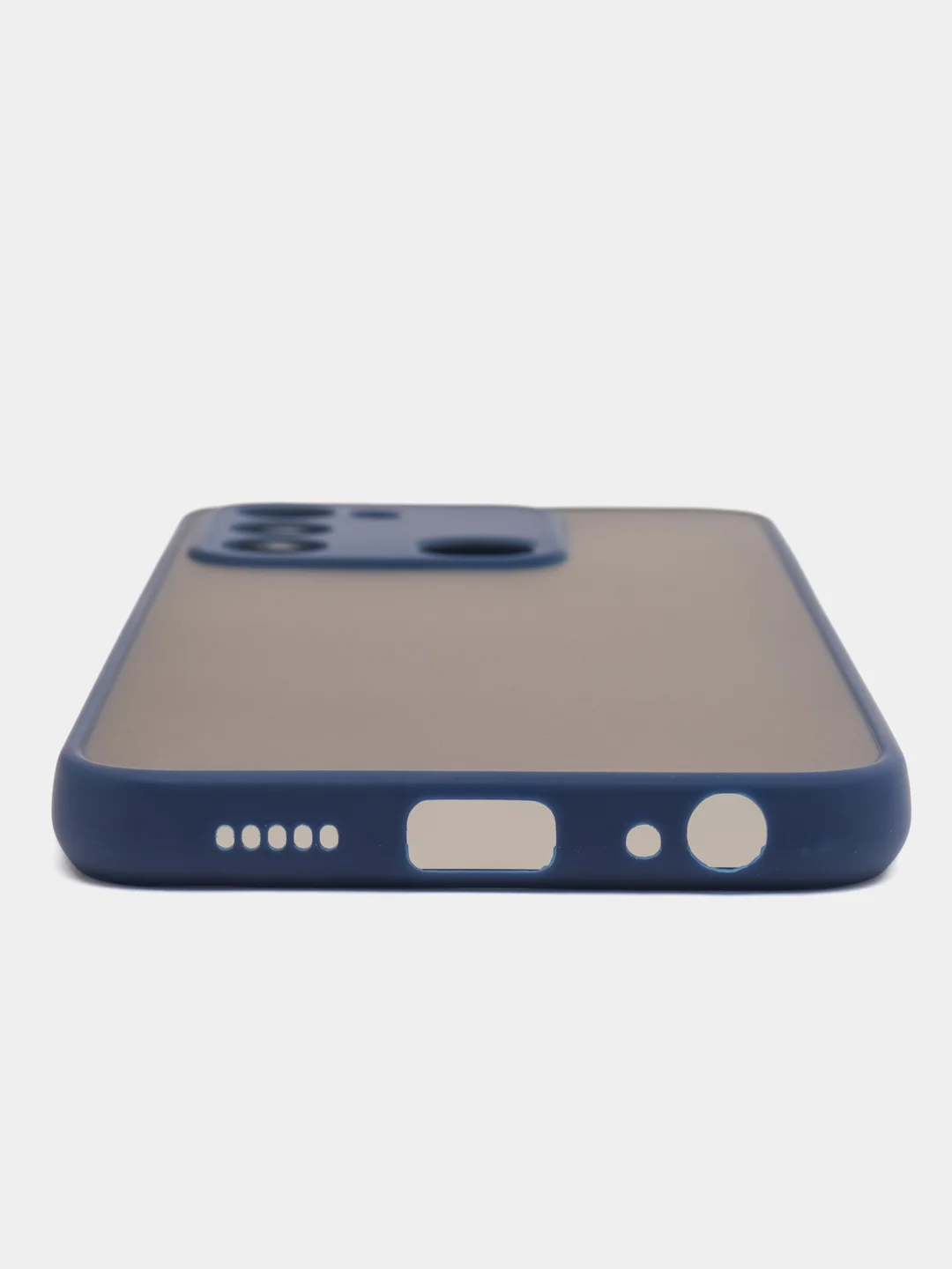 Синий чехол пластиковый для Tecno Spark GO 2022 / Tecno Spark 8C матовый, с цветными кнопками
