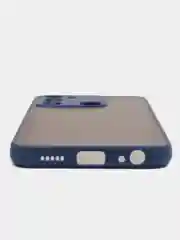Синий чехол пластиковый для Tecno Spark GO 2022 / Tecno Spark 8C матовый, с цветными кнопками