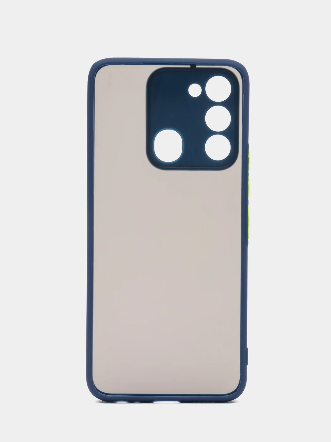Синий чехол пластиковый для Tecno Spark GO 2022 / Tecno Spark 8C матовый, с цветными кнопками