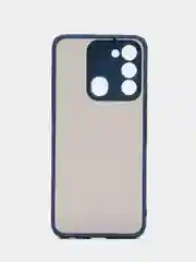 Синий чехол пластиковый для Tecno Spark GO 2022 / Tecno Spark 8C матовый, с цветными кнопками
