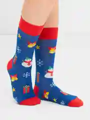 Синий носки новогодние, размер 36-41