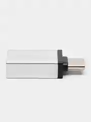 Серебряный адаптер переходник USB Type C на USB 3.0 с поддержкой функции OTG