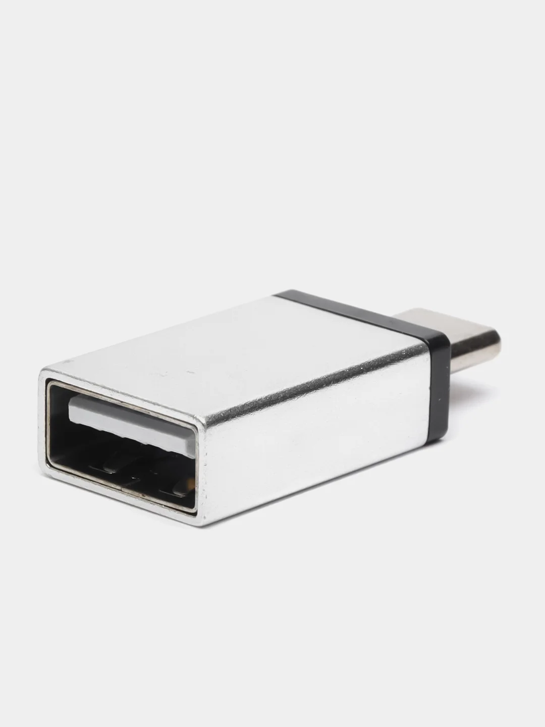 Серебряный адаптер переходник USB Type C на USB 3.0 с поддержкой функции OTG