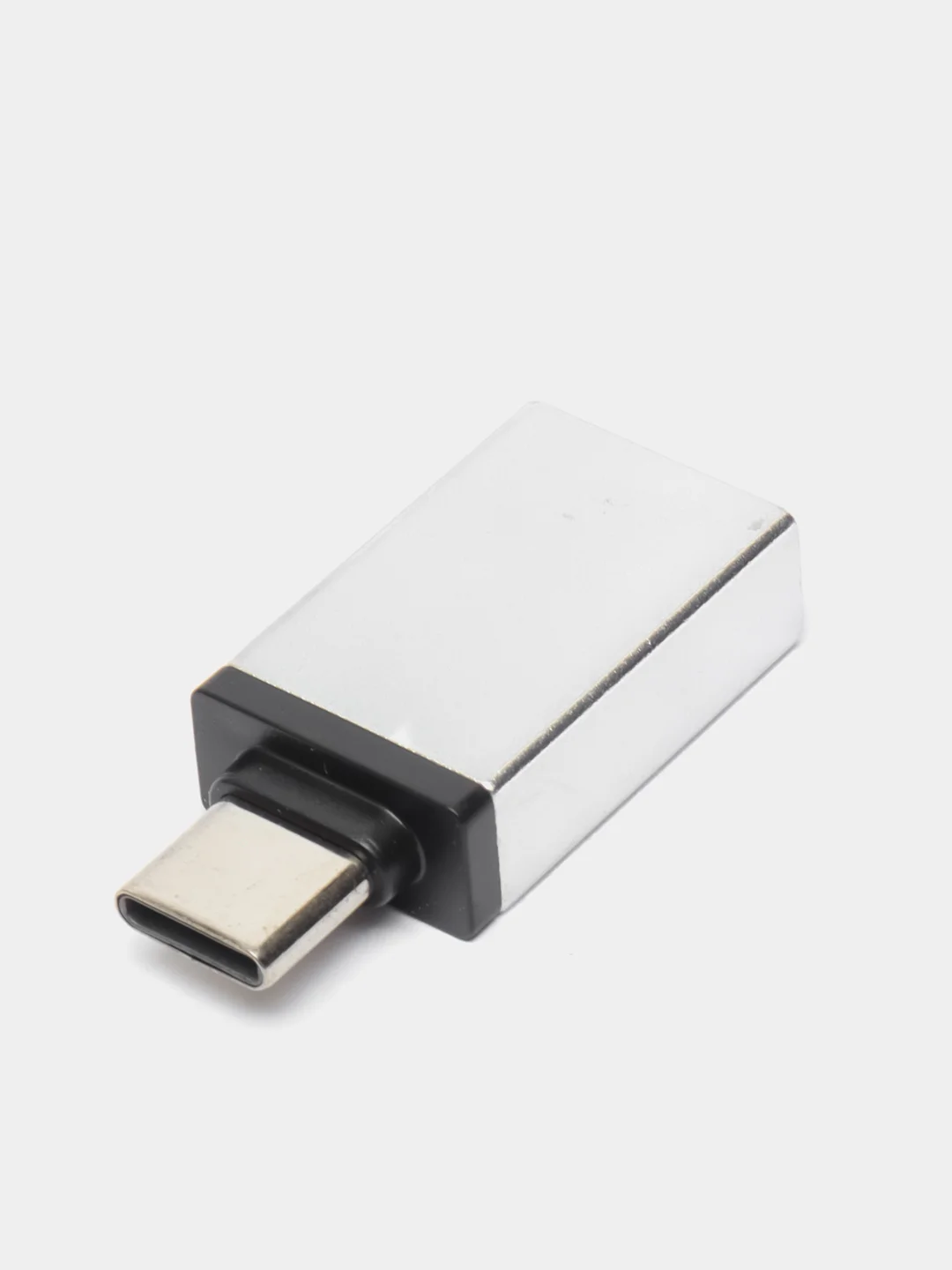 Серебряный адаптер переходник USB Type C на USB 3.0 с поддержкой функции OTG