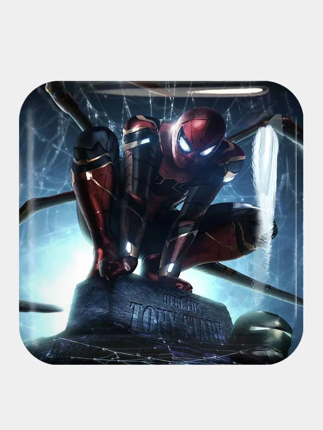 Голубой 3d стикеры (наклейки) на телефон Marvel Мстители