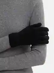 Теплые вязаные черные перчатки унисекс