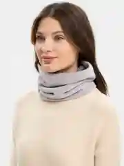Серебряный теплый снуд, шарф унисекс