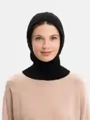 Черный женская шапка снуд, капор вязаный, балаклава