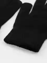 Теплые вязаные черные перчатки унисекс