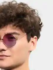 Аметистовый солнцезащитные очки, круглые