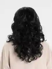 Черный парик карнавальный длинный кудрявый