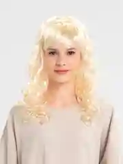Кремовый парик с челкой, длинные волосы, маскарадный, для косплея