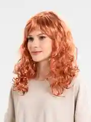 Коралловый меланж парик с челкой, длинные волосы, маскарадный, для косплея