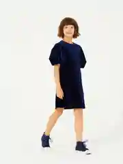 Синий платье для девочки SMENA нарядное, из мягкого бархата