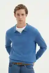 Синий джемпер мужской Finn Flare теплый
