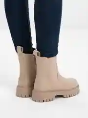 Бежевый женские ботинки Челси, зимние