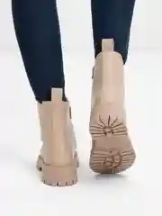Бежевый женские ботинки Челси, зимние