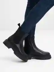 Черный женские ботинки Челси, зимние