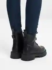 Черный женские ботинки на шнурках, зимние