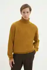 Горчичный джемпер мужской Finn Flare теплый