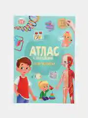 Морской атлас с наклейками Тело человека Анатомия, организм человека, внутренние органы, с 6 лет