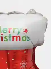 Алый шар новогодний фольгированный с клапаном