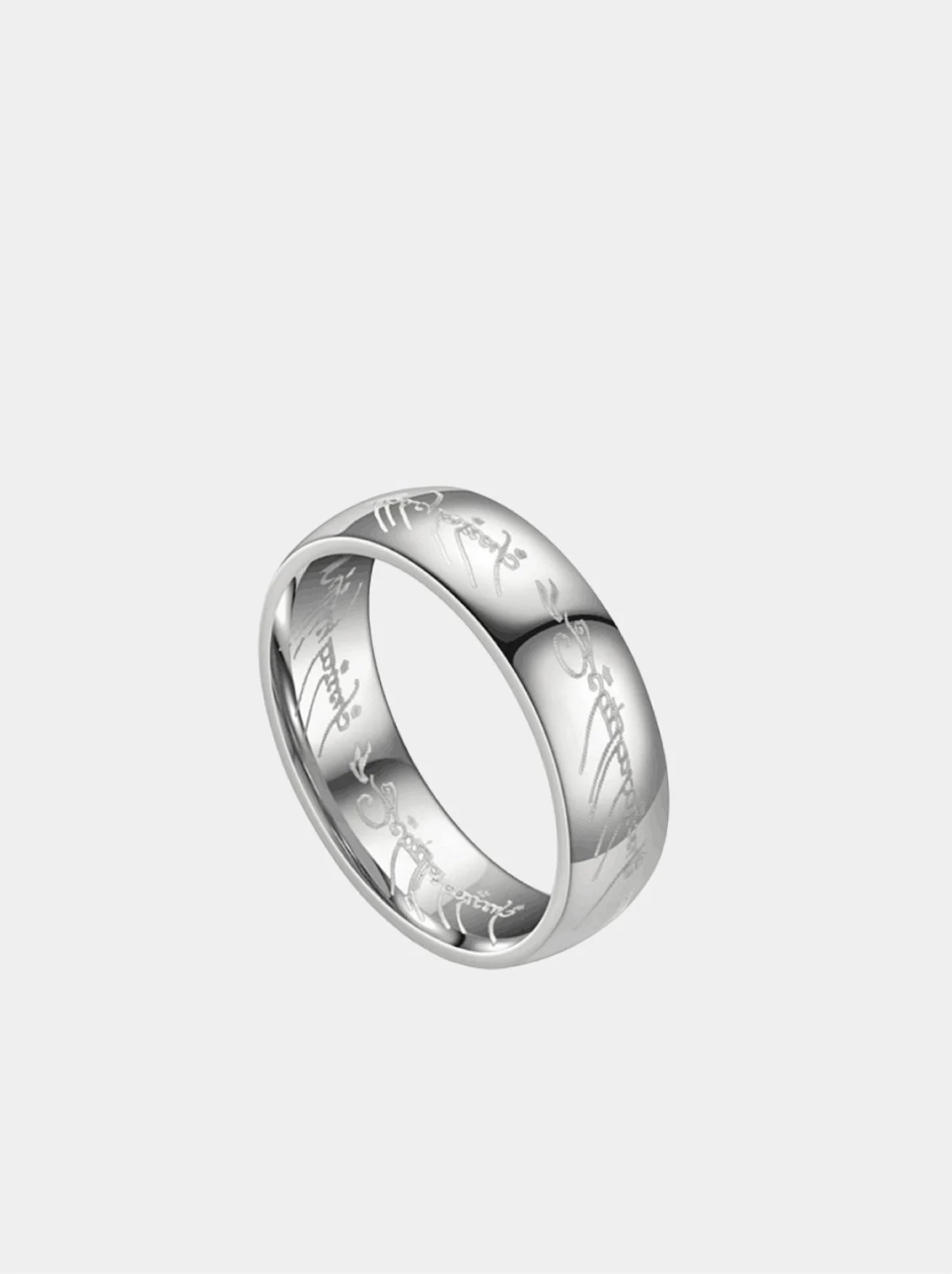 Серебряный кольцо с гравировкой из титановой стали