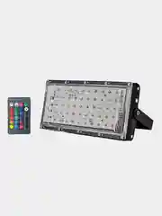 Прожектор светодиодный уличный 50 Вт IP65, цвет белый, RGB