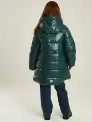 Зеленый куртка для девочки SMENA зимняя удлиненная, с капюшоном