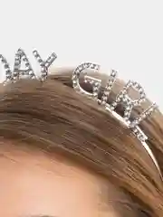Розовый ободок на день рождения "Birthday girl" со стразам, Праздничный ободок Happy Birthday