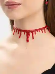 Алый чокер / серьги / маска "Кровавая Мэри" на Хэллоуин, отдельно и комплектом