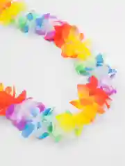 Кораллово-розовый набор гавайский. Гавайское ожерелье, гавайский браслет (2 шт), гавайский венок, лифчик