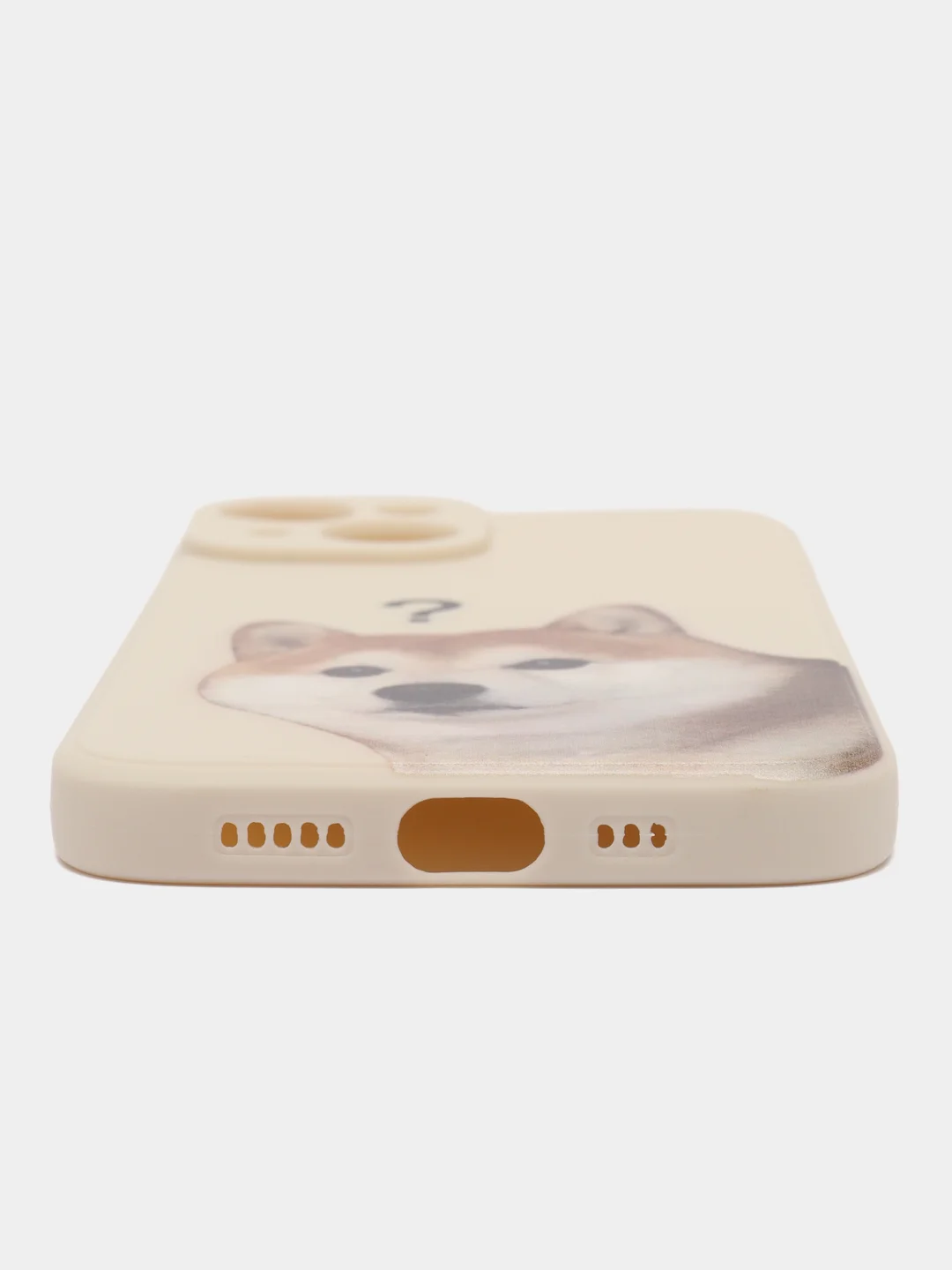 Бежевый меланж чехол для iPhone 11, 12, 13, 14, с принтом, с защитой камеры