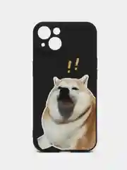 Тёмно-серый чехол для iPhone 11, 12, 13, 14, с принтом, с защитой камеры