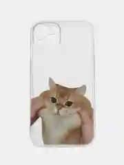 Оранжевый чехол для iPhone 11 12 13 14 Pro Max mini 7 8 X XS XR с принтом коты прозрачный