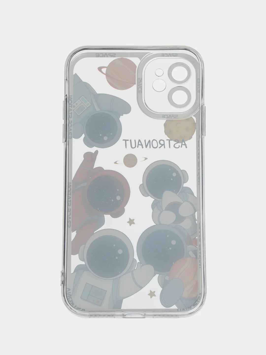 Красный чехол для iPhone 11 12 13 14 Pro Max с принтом с защитой камеры космос астронавт айфон