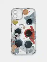 Красный чехол для iPhone 11 12 13 14 Pro Max с принтом с защитой камеры космос астронавт айфон