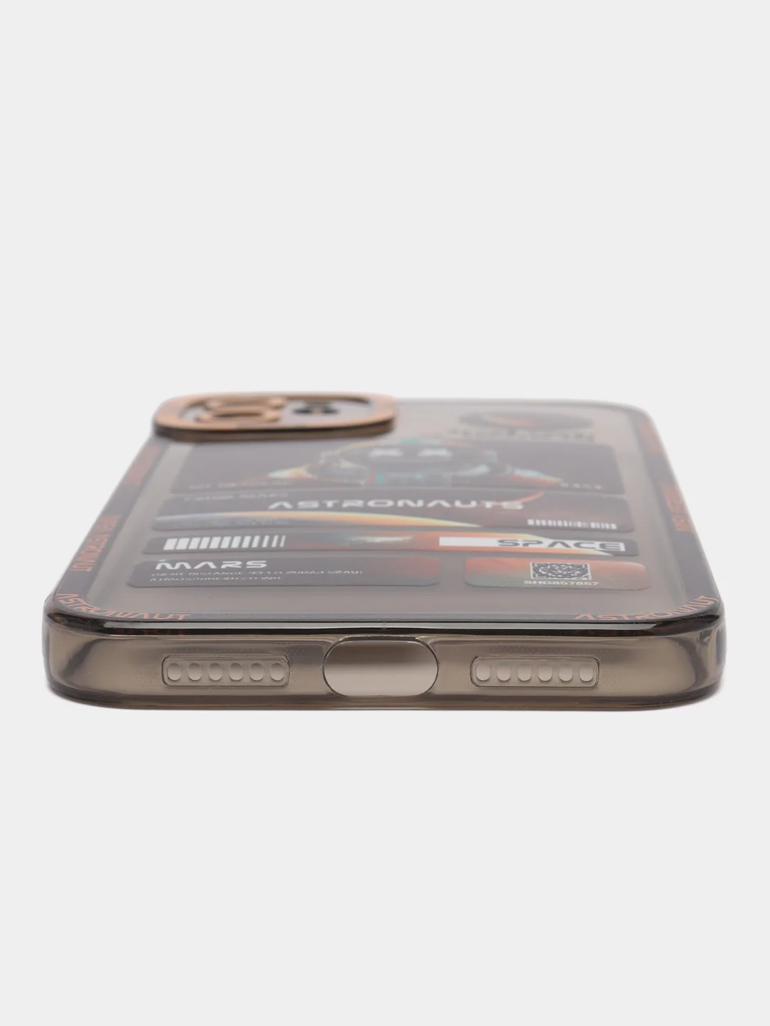 Оранжевый чехол для iPhone 11 12 13 14 Pro Max с принтом с защитой камеры космос астронавт айфон