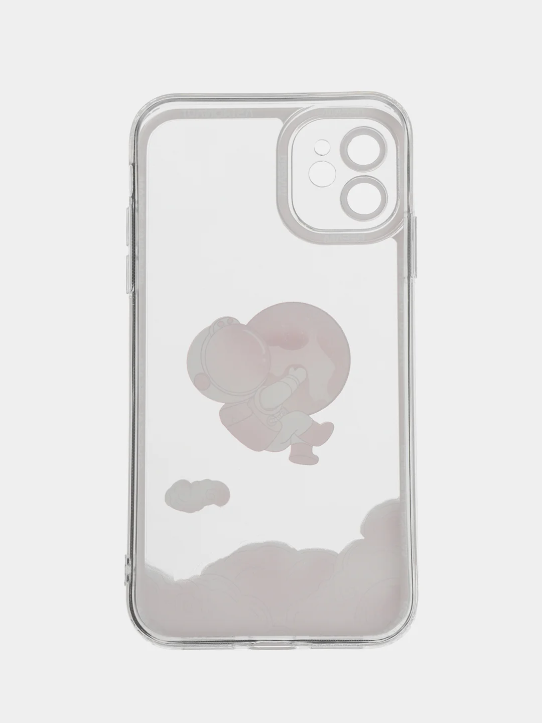 Розовый чехол для iPhone 11 12 13 14 Pro Max с принтом с защитой камеры космос астронавт айфон