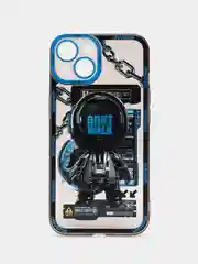 Черный чехол для iPhone 11 12 13 14 Pro Max с принтом с защитой камеры космос астронавт айфон