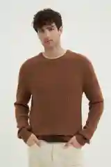 Коричневый джемпер мужской Finn Flare теплый