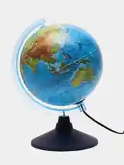 Глобус Земли физический с подсветкой, 210 мм