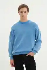 Голубой джемпер мужской Finn Flare теплый